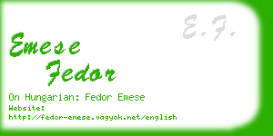 emese fedor business card